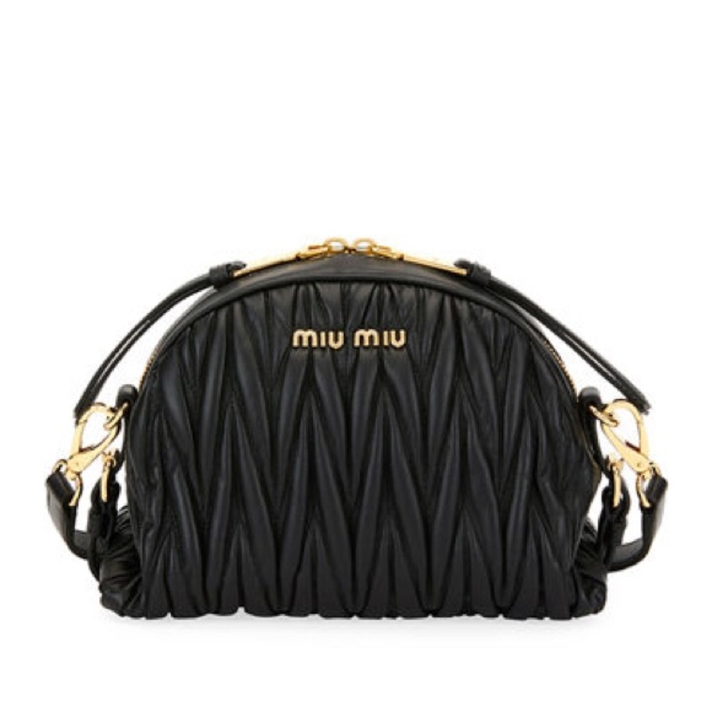 MIU MIU Matelassé black crossbody bag